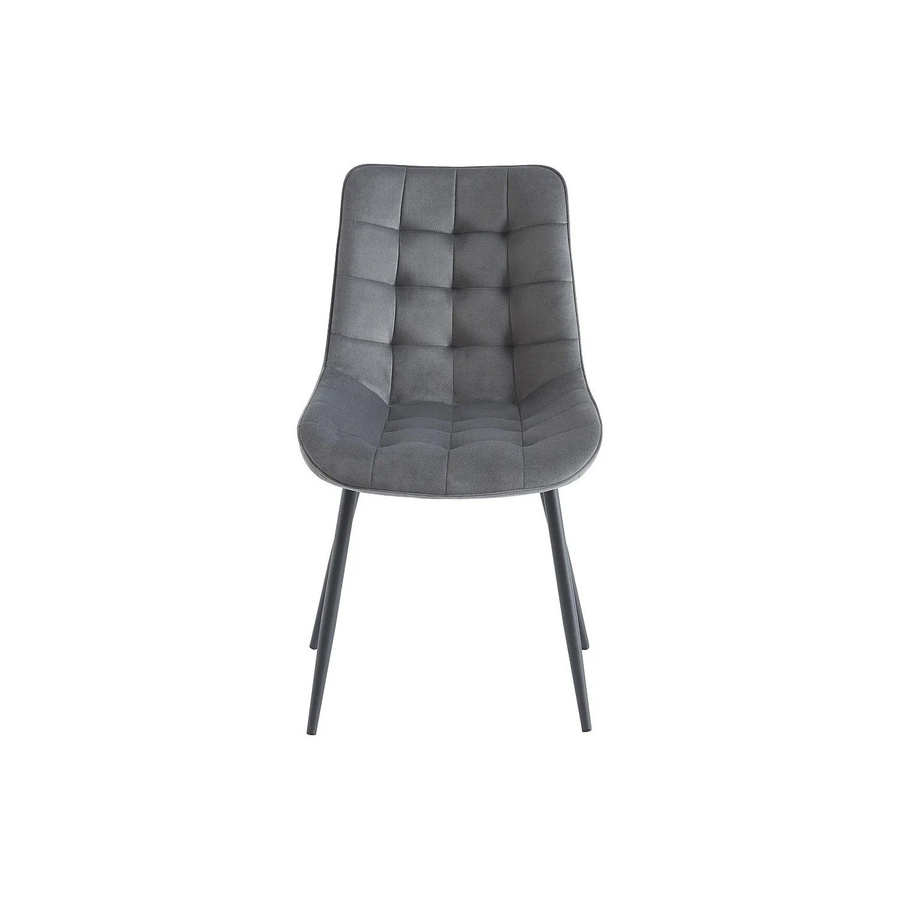 Vente-unique Stuhl Ollua in Grau aus Samt mit Metallgestell, Breite: 49,5 cm - Bild 2