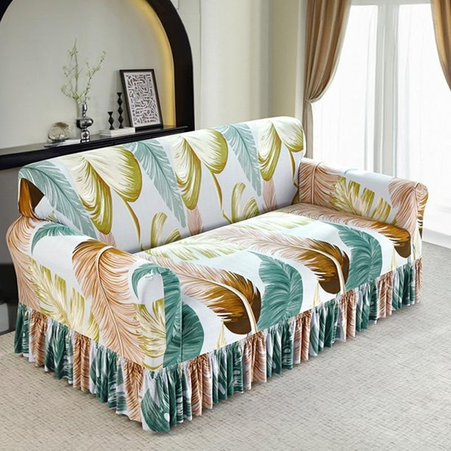 Elastischer Sofabezug mit geometrischem Print für 1 Sessel, Multicolor, Polyester, Breite: 90-140 cm - Bild 1
