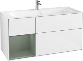 V&B Waschtischunterschrank Finion mit Wandbeleuchtung, Farbe: Weiß lackiert, B: 119,6 cm, T: 49,8 cm - Bild 1