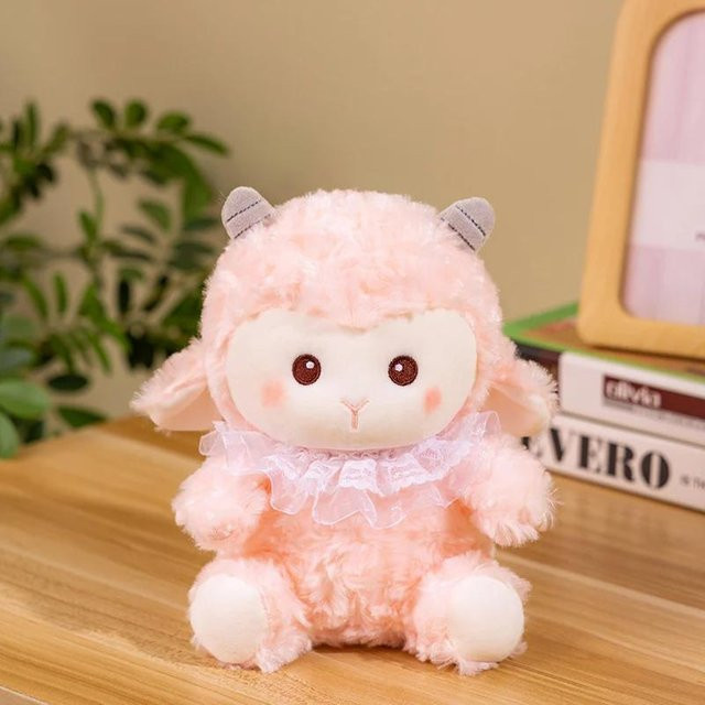 Yiran Health & Beauty Schaf Plüschtier, Lamm Puppe, 30cm, Rosa - Bild 1