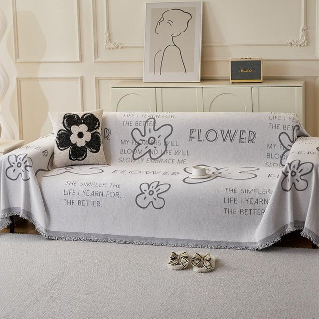 Super Six Chenille Sofatuch mit floralem Muster, doppelseitig verwendbar, B/B: 180 x 130 cm - Bild 1