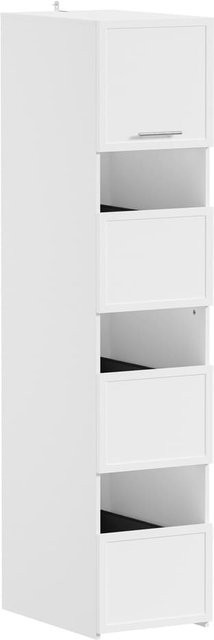 SoBuy Aufbewahrungsschrank mit 4 Schubladen und Türen in Weiß, B/T/H: 60 x 40 x 186,4 cm - Bild 1
