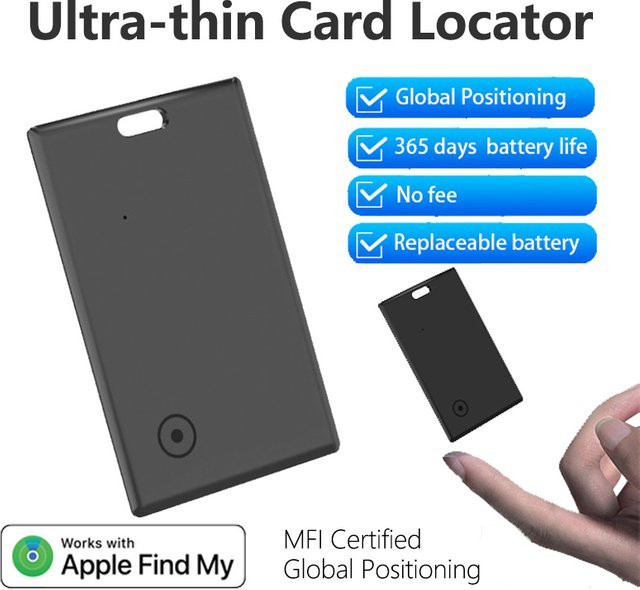 leapii Geldbörsen-Tracker-Karte in Schwarz, kompatibel mit Apple Find My (nur iOS), wasserdichter Bluetooth-Tracker mit 1 Jahr Batterielaufzeit ohne Aufladen - Bild 1