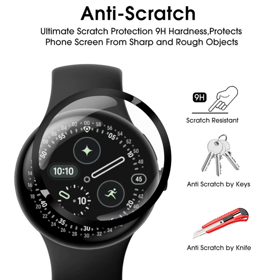BAPPSUS Uhren-Displayschutz Google Pixel Watch, PMMA-Verbundfolien, Schwarz - Bild 2