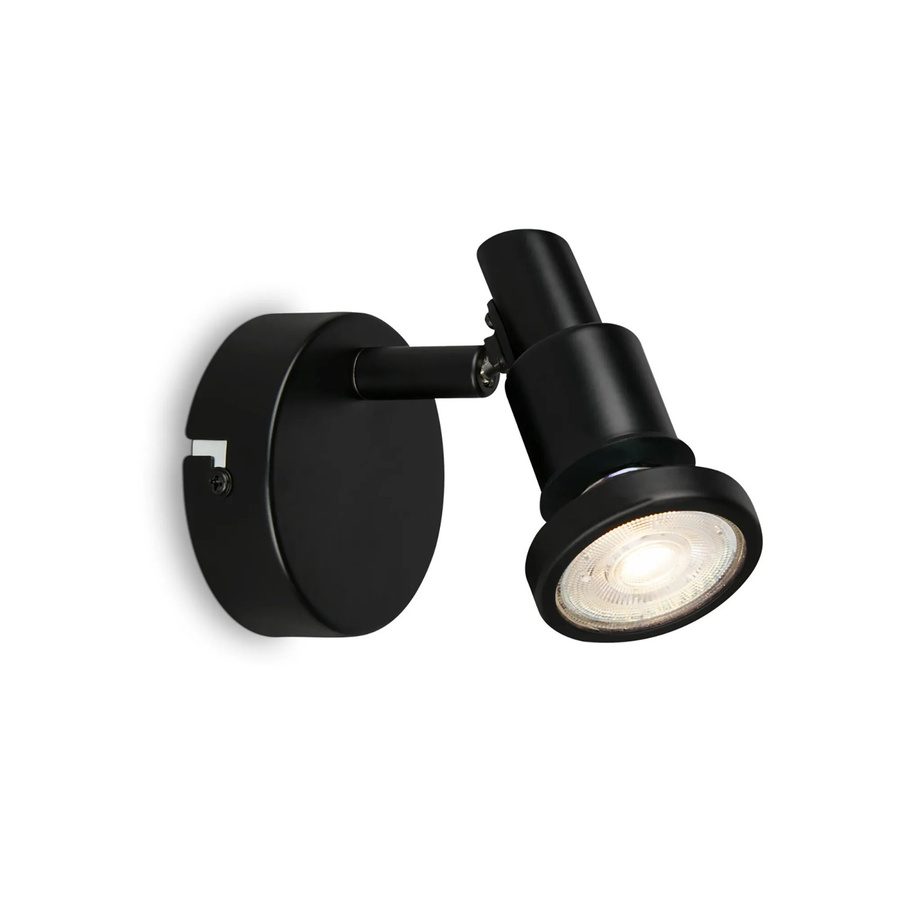 Briloner Wandleuchte Flamo Schwarz aus Metall mit schwenkbarem LED-Spot und IP44 Spritzwasserschutz - Bild 2
