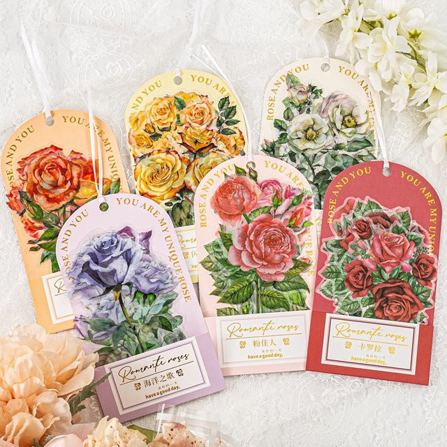 Romantische Scrapbooking-Aufkleber mit Rosenmotiv für Collage, Journaling und DIY-Bastelarbeiten - Bild 1