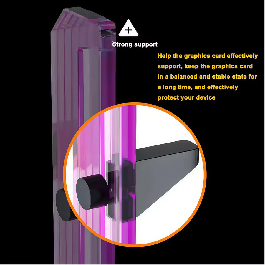 CX FUTRUE Vertikale Computer-GPU-Halterung aus ABS-Material mit ARGB-3-PIN-Schnittstelle in Weiß - Bild 4