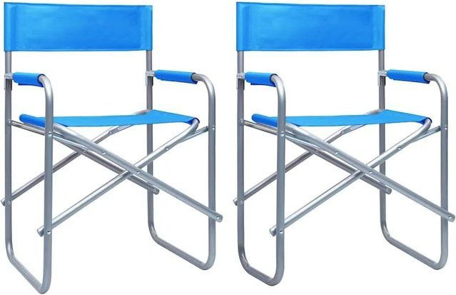 Set aus 2 Regiestühlen von vidaXL in Blau mit Stahlgestell und UV-beständigem Polyesterbezug - Bild 1