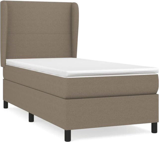 vidaXL Boxspringbett Hybrid mit Matratze und Taschenfederkern in Taupe, B/T: 100 x 200 cm - Bild 1