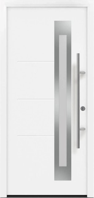 EcoStar Haustür Isopro Secur Motiv 780S in Weiß RAL 9016 mit Glaseinsatz, modern, RC2, aus Aluminium und Stahl, DIN links - Bild 1