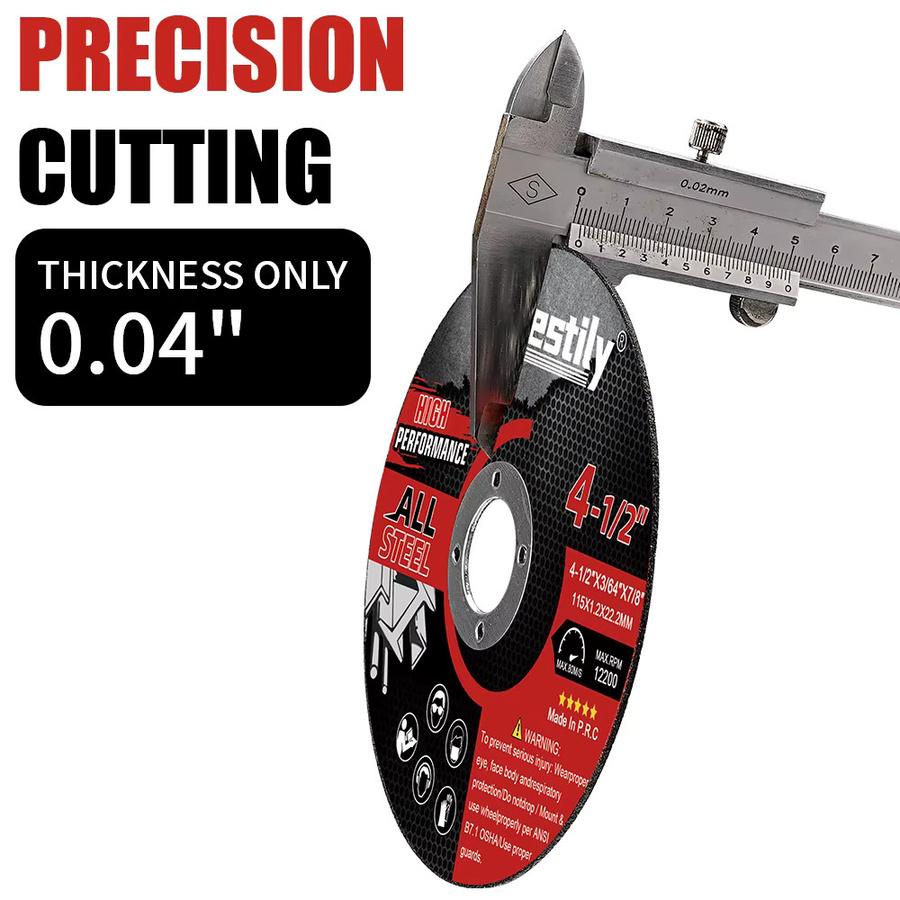 Sbestily Trennscheibe 115 mm für Winkelschleifer, Schwarz, Schneidscheibe für Metall, Stahl, Kupfer und Holz - Bild 3