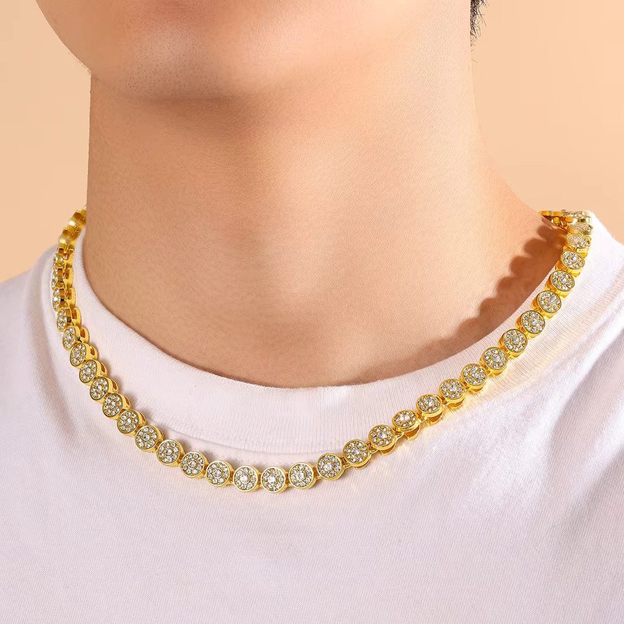 Yupsk Schmuck-Set, Halskette, Armband, Gold, Kristall, Unisex - Bild 2