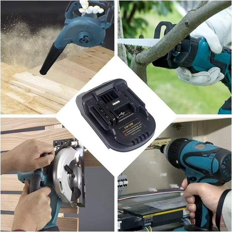 Batterie Konverter Adapter für Milwaukee und Makita 20V bis 18V Li-Ionen Werkzeug Adapter, Schwarz - Bild 2