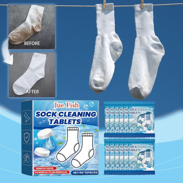 Jue-Fish Wäschetabletten als starker Fleckenentferner und Waschmittel für Socken, 11,2 g pro Tablette - Bild 1