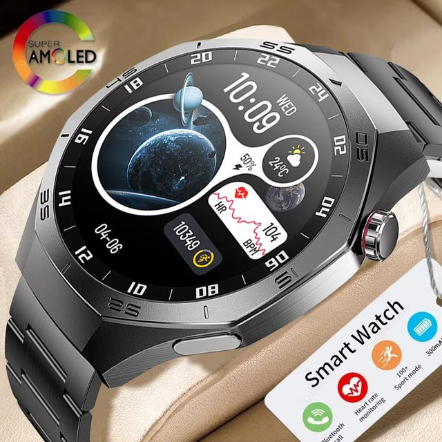 LAXASFIT Smartwatch, AMOLED-Bildschirm, Schwarz, Unisex - Bild 1