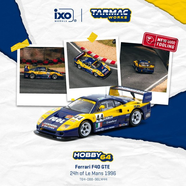 Tarmac Works Ferrari F40 GTE 24h von Le Mans 1996, Druckguss-Automodell, 1:64 - Bild 1
