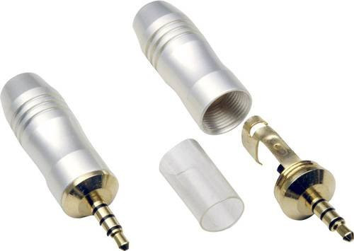 BKL Electronic Klinken-Steckverbinder 3,5 mm Stereo-Stecker, gerade, 4-polig, Gold/Silber - Bild 1