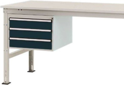 Manuflex Gehäuse-Unterbau Mobil ZB4616.7016 in Anthrazit mit 3 Schubfächern, Nutzhöhe: 30 cm, für Tischtiefe: 100 cm - Bild 1