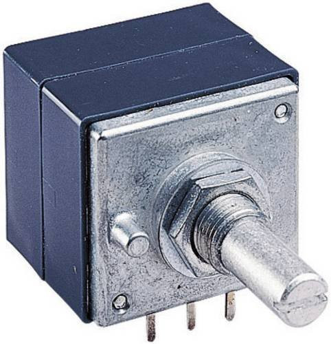 Alps Dreh-Potentiometer RK27112 100KBX2CC Stereo mit Mittelrasterung, schwarz, 100kΩ, staubdicht - Bild 1