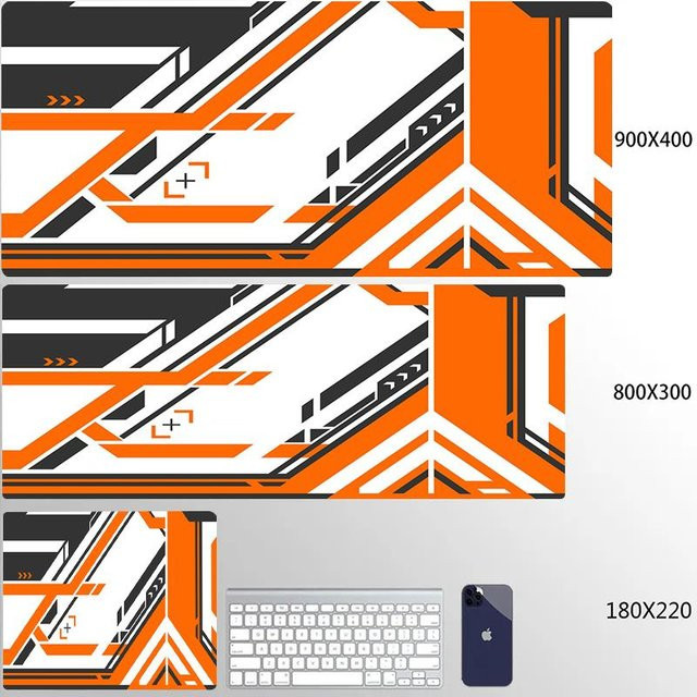 Reuel Gaming-Mauspad XXL in Orange, Schreibtischunterlage für mechanische Tastaturen und Mäuse, B/T/H: 80 x 30 x 0,2 cm - Bild 1