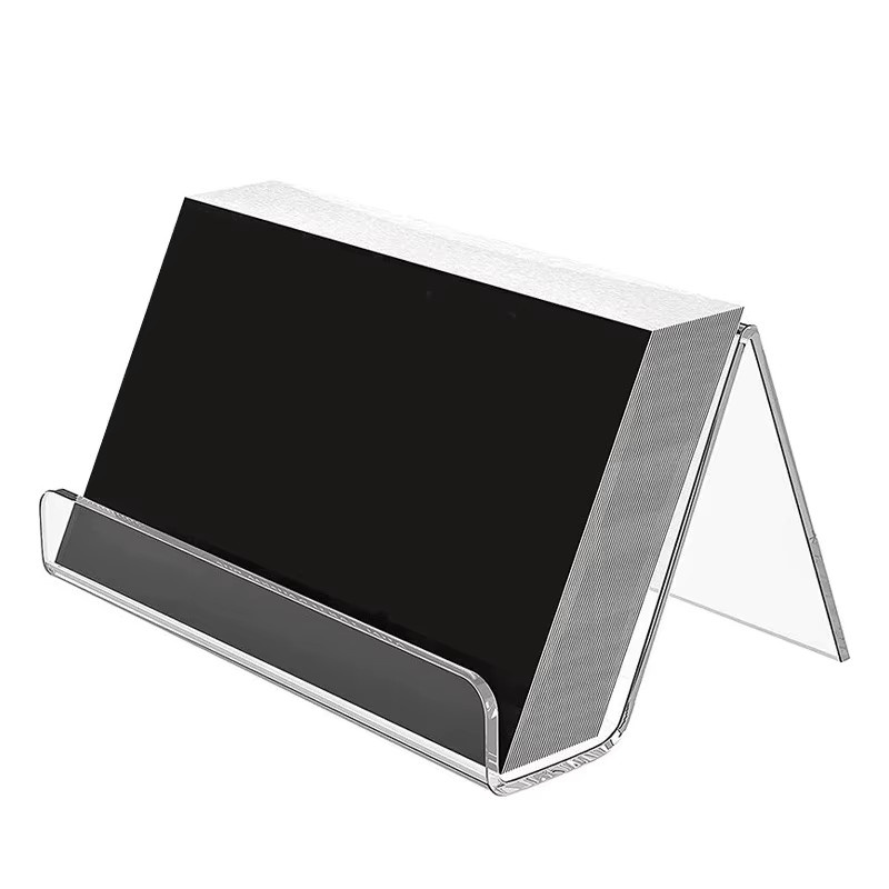 Transparenter Acryl-Visitenkartenhalter als moderner Schreibtisch-Organizer und Kartenpräsentationsregal mit mehreren Fächern - Bild 3