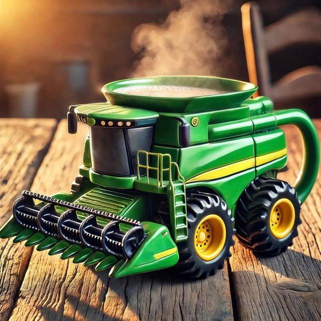 Everyday Home Keramiktasse Vintage Grüner Traktor Landwirtschaftliche Ausrüstung - Bild 1