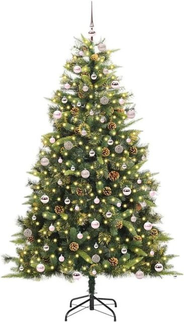 vidaXL Künstlicher Weihnachtsbaum mit Tannenzapfen in Grün, Höhe: 240 cm - Bild 1