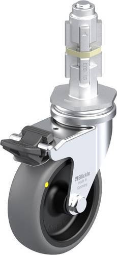 Blickle Lenkrolle LRA-TPA 75G-FI-ELS-E03 mit Feststeller in Grau und Schwarz, Rad-Durchmesser: 75 mm, Tragfähigkeit: 50 kg - Bild 1