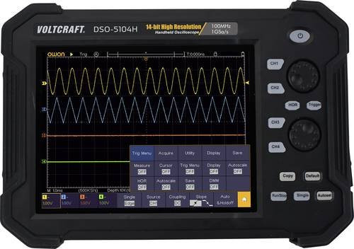 VOLTCRAFT DSO-5104H Hand-Oszilloskop 100MHz 4-Kanal 1 GSa/s 40 Mpts 14 Bit Digital-Speicher in Schwarz - Bild 1