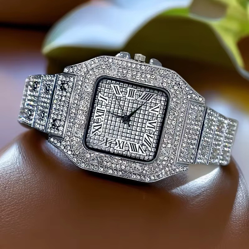 TVK Armbanduhr, Quarz, Messing, Gold, Diamant, Herren - Bild 3