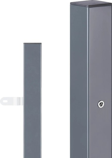 Chaussee Zaun-Endpfosten aus Aluminium in Anthrazit, B/T/H: 5,1 x 5,1 x 150 cm - Bild 1