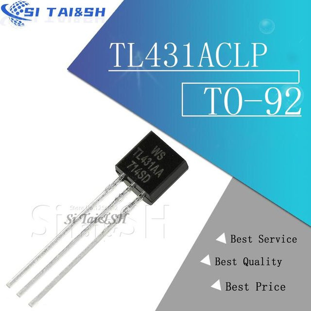 50 Stück TL431ACLP TO-92 Präzisions-Spannungsreferenz IC von Si Tai&SH in Schwarz - Bild 1
