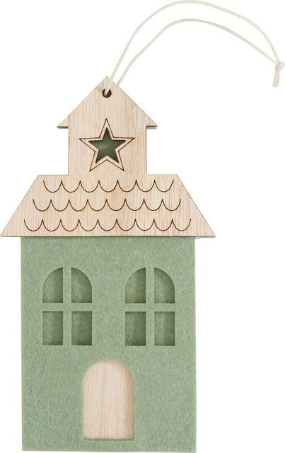 VBS Filzanhänger Haus in Grün für Weihnachten und Winter - Bild 1