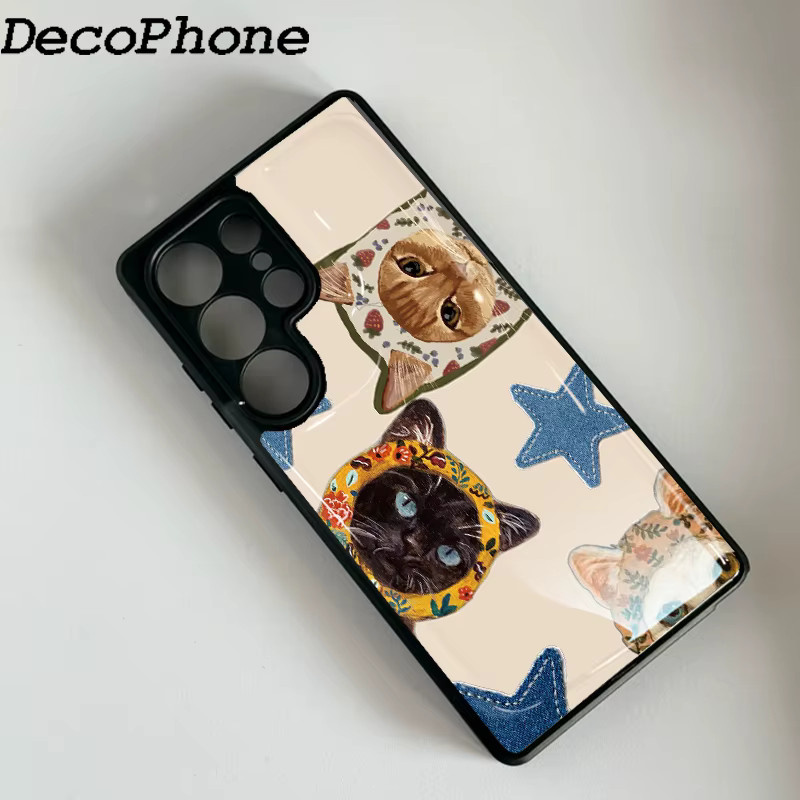 Sturzsichere Epoxy Handyhülle Die Kopftuch-Katze und die Sterne für Samsung Galaxy S23 S24 S25 S26 Plus FE Ultra Edge in Multicolour - Bild 2