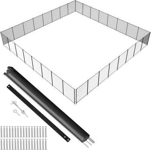 VEVOR Poolzaun aus Teslin-PVC zum Schutz von Kindern und Haustieren, abnehmbar, B: 29,26 m, H: 1,21 m - Bild 1