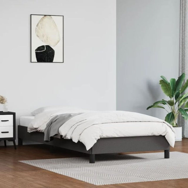 vidaxl Polsterbett aus Kunstleder in Grau, B: 100 cm, L: 200 cm - Bild 1