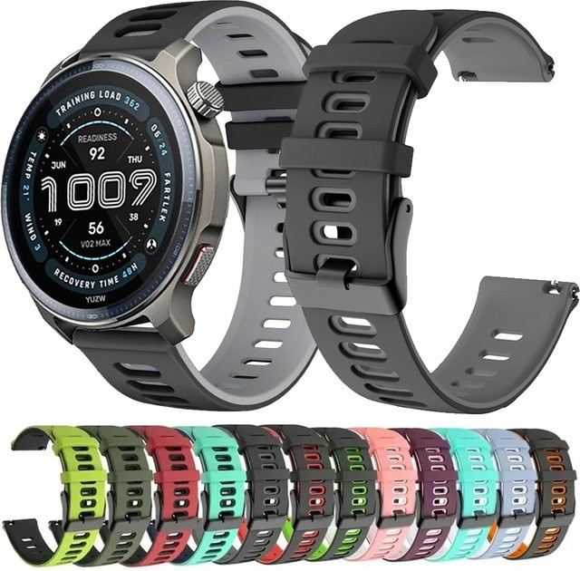 Huami Amazfit Armband, Silikon, 22mm, Schwarz, Unisex - Bild 1