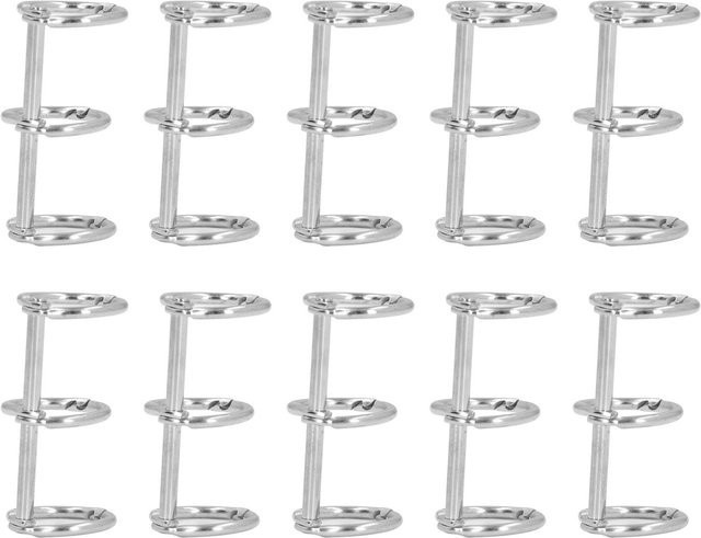 10 Stück Painter 3-Ring-Metall-Loseblattordner aus Edelstahl in Weiß und Silber - Bild 1