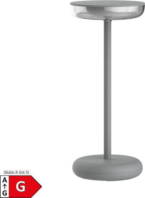 Näve Akku-Tischleuchte PASI, grau, dimmbar, LED, Höhe: 26,4 cm, Durchmesser: 11 cm - Bild 1