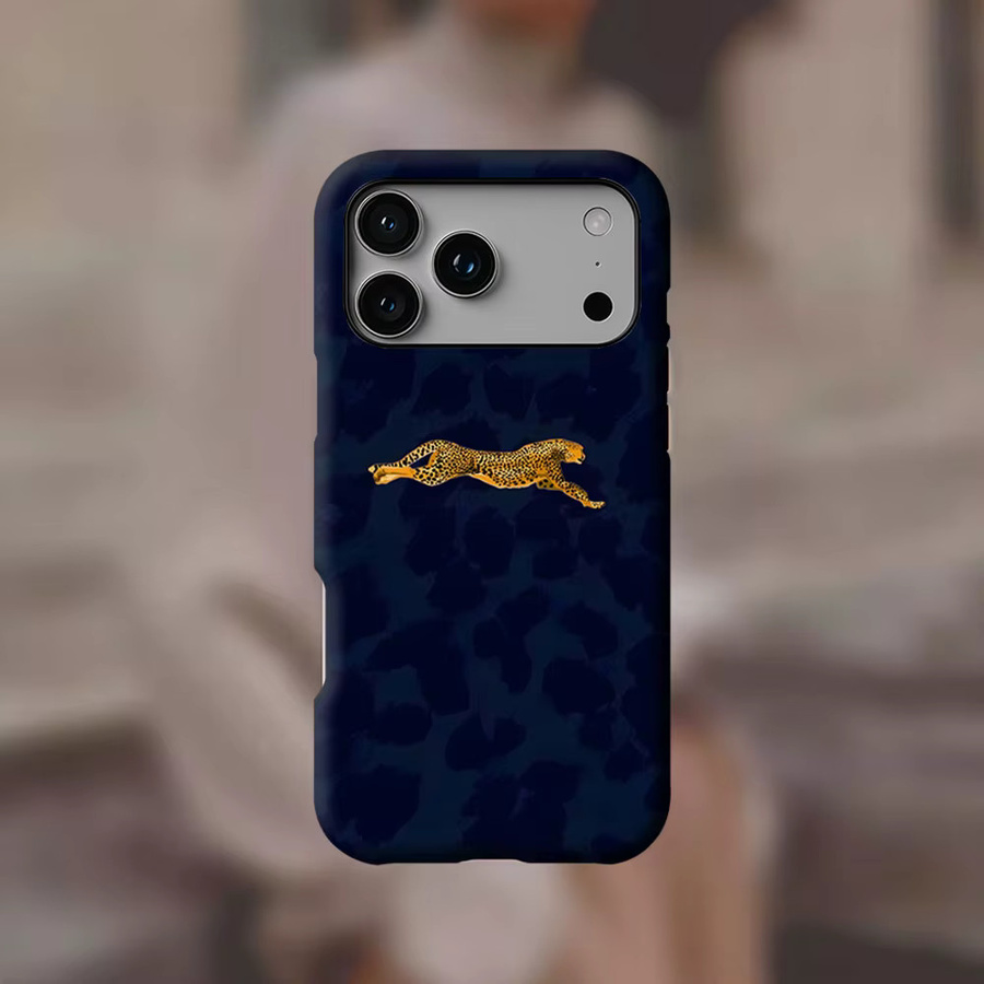 Potdemiel Robuste Handyhülle mit Leopardenmuster für iPhone 17 16 15 14 13 Pro Max Plus in Blau - Bild 3