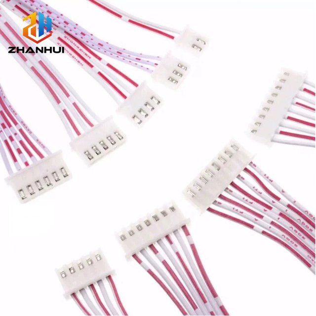 JST XH 2,54mm Flachbandkabel Buchse-zu-Buchse in Rot und Weiß, 26AWG - Bild 1