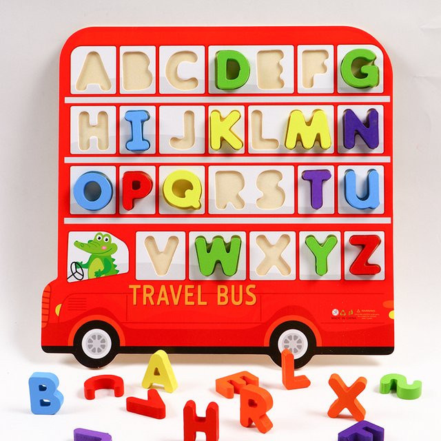 Englische Alphabet-Lernmaterialien aus Holz, multicolour - Bild 1