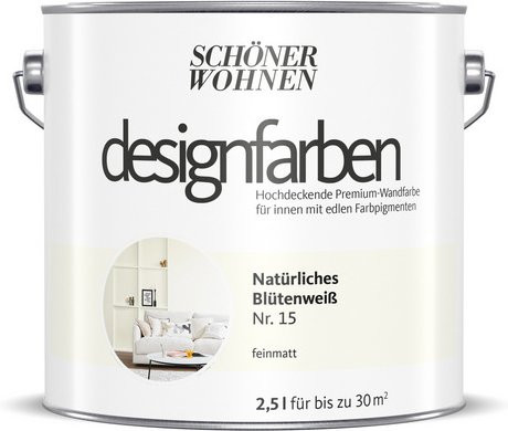 Schöner Wohnen Designfarbe Dispersionsfarbe in Weiß, 2,5 l - Bild 1
