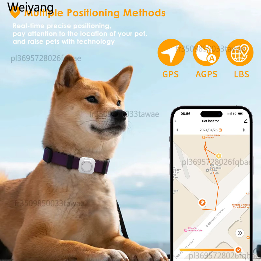 NUOYING Smartes GPS-Halsband für Hund und Katze mit 4G-Netzwerk und IPX6 Wasserdichtigkeit in Weiß - Bild 5