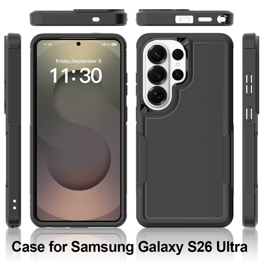 Stoßfeste 2-in-1 Hardcover Schutzhülle für Samsung S26 Edge Plus Ultra, S25 FE und S24 in Grün mit militärischer Rüstung und mattem Finish - Bild 2
