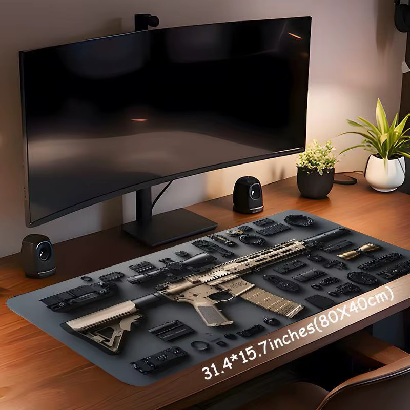 CIFbuy Gaming Mauspad mit taktischem Gewehr- und Waffen-Design in Schwarz - Bild 3