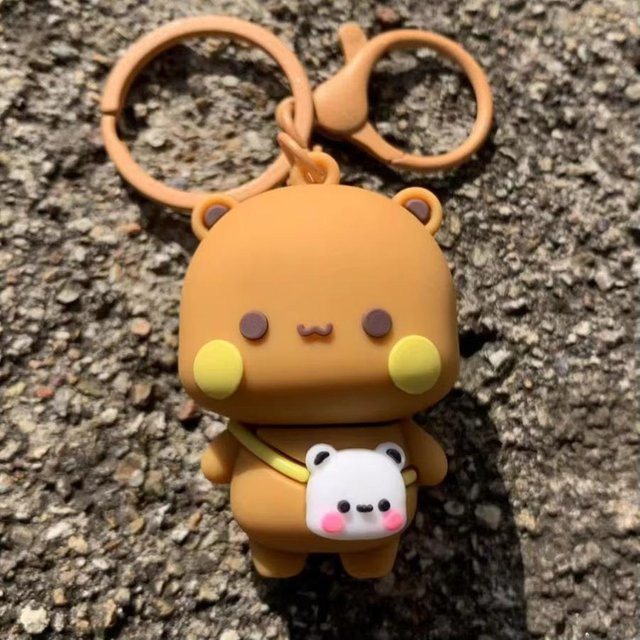 Magnetischer Schlüsselanhänger Cartoon Panda Bubu Dudu, braun, Kinder - Bild 1