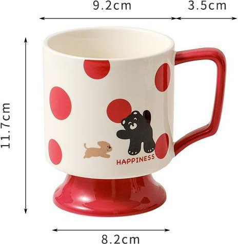 Keramikbecher Hahn mit Cartoon-Design in Weiß, 450 ml - Bild 1