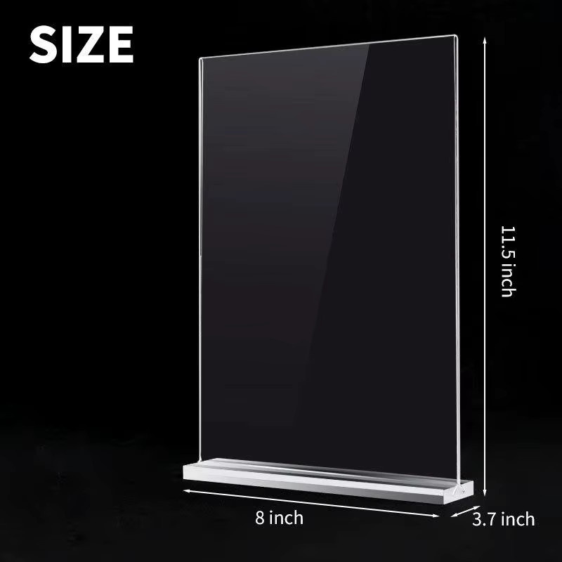 Transparenter Acryl-Schilderhalter aus Kunststoff für A4, A5 oder A6 als Schreibtisch-Display-Ständer für Preisschilder und Menükarten - Bild 3
