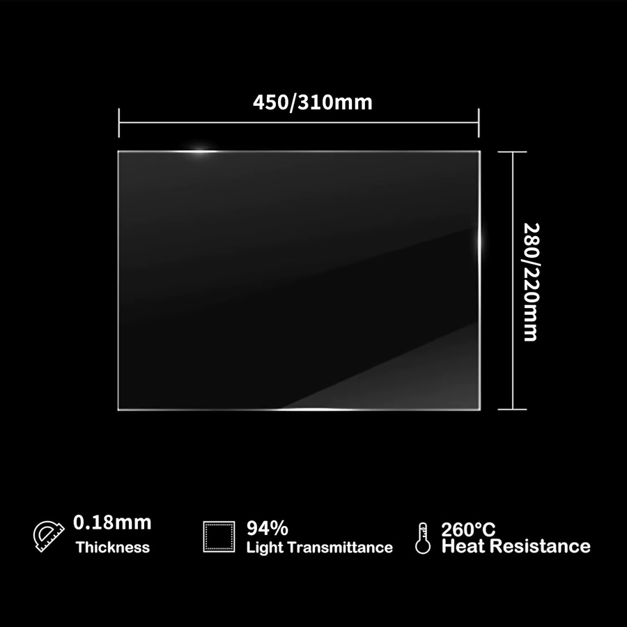 Antinsky HDF Resin Film für Anycubic Photon Mono M7 Max P1 Max und Elegoo Saturn 4 Ultra 16K Drucker, B: 22 cm, H: 31 cm oder B: 28 cm, H: 45 cm - Bild 3
